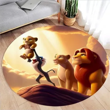 Koberec Lví král koberec pro děti kulatý | dětský koberec, hrací podložka - 3 , 80x80cm