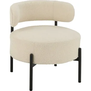 Křeslo J-line Bílé bouclé křeslo Fluffy