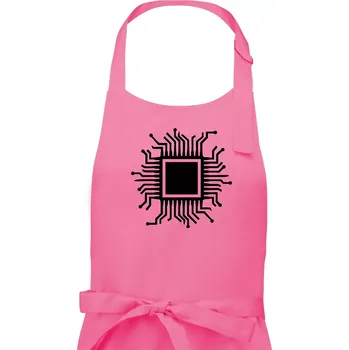 Kuchyňská zástěra Procesor - Pánská zástěra na vaření - Univerzální velikost ( Růžová )