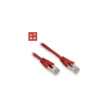 Kabel LYNX FTP patch kabel Cat5e PVC, CCA, 0,1m, červený (balení obsahuje 10ks)