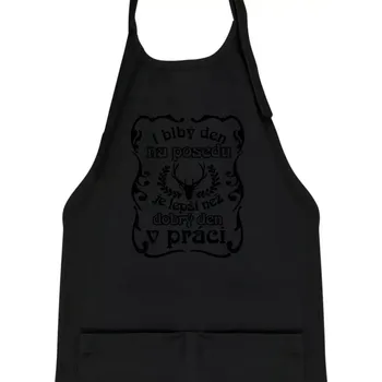 Kuchyňská zástěra Blbý den na posedu - Dětská zástěra na vaření - Univerzální velikost ( Černá )