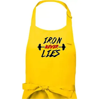 Kuchyňská zástěra Iron never lies - Pánská zástěra na vaření - Univerzální velikost ( Žlutá )