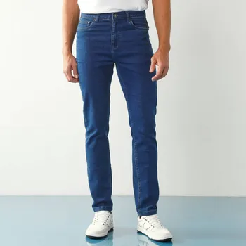 Dámské džíny Blancheporte Rovné džíny s 5 kapsami ze strečového denimu pro postavu 170 až 178 cm modrá 44