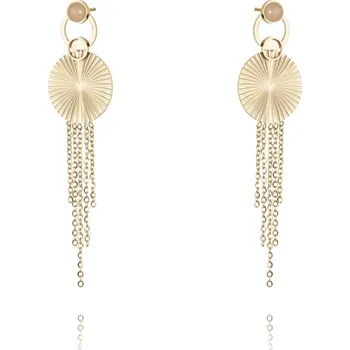 Náušnice Flamenco Mystique Pozlacené náušnice z chirurgické oceli s anglickým zapínáním, 7 x 1,8 cm