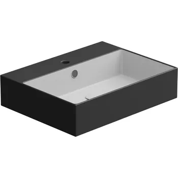 Umyvadlo Umyvadlo Zenith BW 60 hranaté, keramické, dvoubarevné, 60x46 cm, ZELAVBW60BI000003