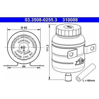 Brzdová kapalina Vyrovnávací nádoba, brzdová kapalina ATE 03.3508-0255.3