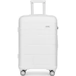 Cestovní kufr na kolečkách Kono Classic Collection PP - bílý - 70L K2091L-24-WE