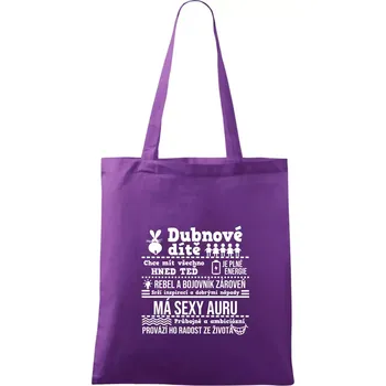 Narozeniny duben - Taška bavlněná - 42 x 38 cm ( Fialová )