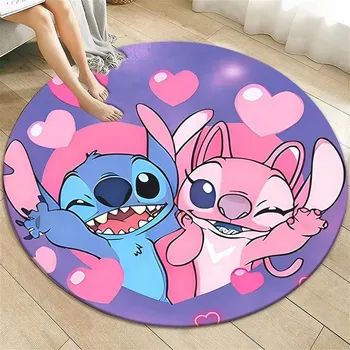 Koberec Stitch koberec kulatý flanelový měkký | dětský koberec, podložka - 8 , 120x120cm