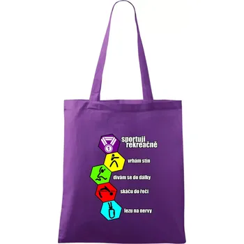 Sportuji rekreačně - Taška bavlněná - 42 x 38 cm ( Fialová )