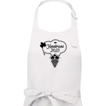 Kuchyňská zástěra Vinobraní 2023 - Dámská zástěra na vaření - Univerzální velikost ( Bílá )
