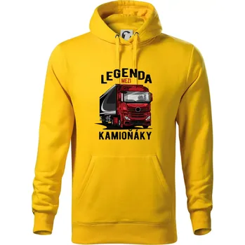 Pánská mikina Legenda mezi kamioňáky - Mikina pánská Cape s kapucí - XL ( Žlutá )