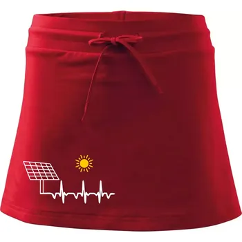 Dámská sukně Ekg Fotovoltaická elektrárna - Sportovní sukně - two in one - L ( Červená )