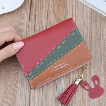 Peněženka Patchworková dámská peněženka se zipem | peněženka, držák karet - Červený