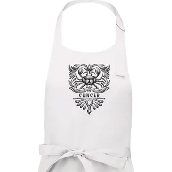 Kuchyňská zástěra Cancer - vintage - Pánská zástěra na vaření - Univerzální velikost ( Bílá )