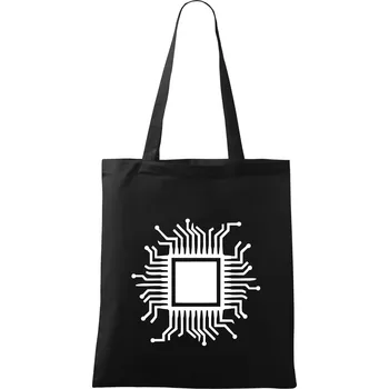 Nákupní taška Procesor - Taška bavlněná - 42 x 38 cm ( Černá )