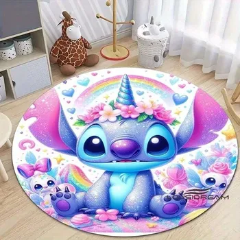 Koberec Kulatý dětský koberec se Stitch motivem | koberec, podložka - 9 , 40x40cm