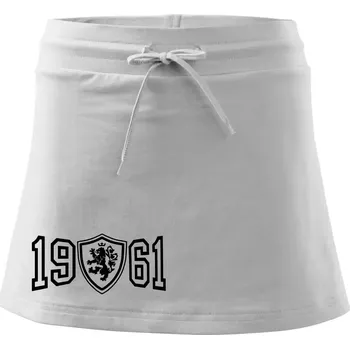 Dámská sukně Narozeninový motiv - znak - 1961 - Sportovní sukně - two in one - S ( Bílá )