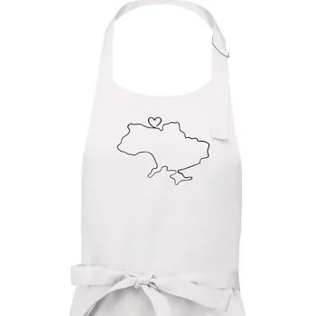 Kuchyňská zástěra Mapa Ukrajiny - srdce - Pánská zástěra na vaření - Univerzální velikost ( Bílá )