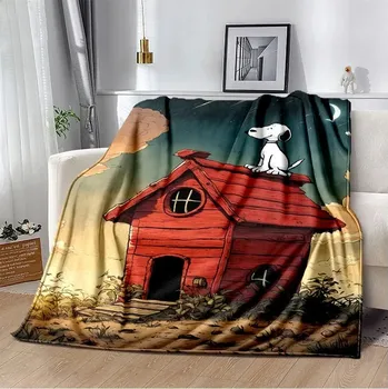 Dětská deka Snoopy kreslená měkká deka kawaii stylu | dětská přikrývka, flísová deka - 17 , 100x130CM