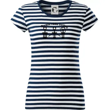 Docela ráda cvičím - Dámské triko na vodu - XS ( Prouhovaná )