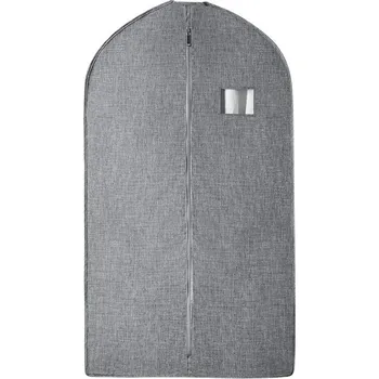 Obal na šaty Prodyšný závěsný obal na kabát | obal na šaty, ochranný vak - Tmavě šedá , 110x58cm