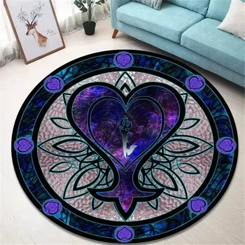 Koberec Kulatý koberec s herním motivem kingdom heart | herní koberec, kusový koberec - 1 , 80x80cm