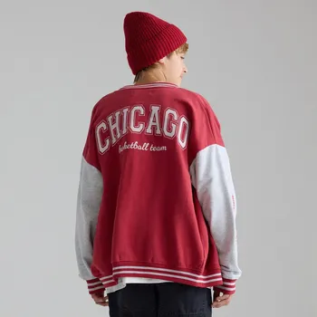 Chlapecká mikina Reserved - Oversize mikina bomberka - červená - 943FJ-33X - 943FJ-33X-128