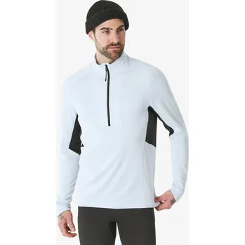 Pánské tričko WEDZE Pánské spodní termotričko se zipem u krku BL Ski 500 L MODRÁ|ČERNÁ|ŠEDÁ