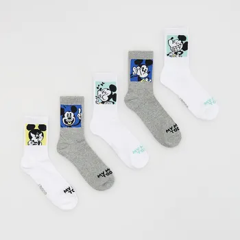 Dětská móda Reserved - Sada 5 párů ponožek Mickey Mouse - bílá - 605GC-00X - 605GC-00X-K37