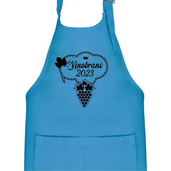 Kuchyňská zástěra Vinobraní 2023 - Dětská zástěra na vaření - Univerzální velikost ( Světlý tyrkys )