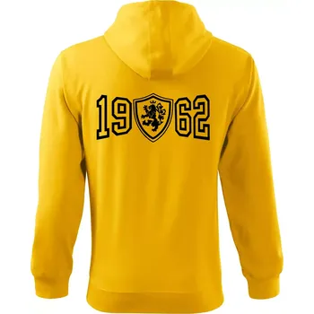 Pánská mikina Narozeninový motiv - znak - 1962 - Mikina s kapucí na zip trendy zipper - 3XL ( Žlutá )