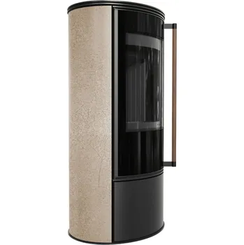 Krbová kamna KRATKI ERIK 5,5 kW 150 akumulační keramika GOLD SATIN Jatoba BLACK BA1