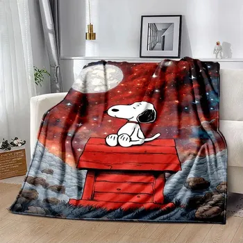Dětská deka Snoopy kreslená měkká deka kawaii stylu | dětská přikrývka, flísová deka - 10 , 75x90cm