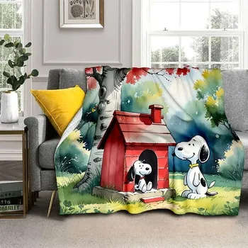 Dětská deka Snoopy kreslená měkká deka kawaii stylu | dětská přikrývka, flísová deka - 24 , 75x90cm