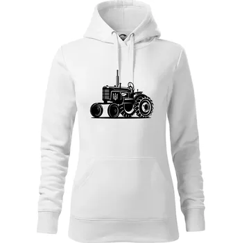 Dámská mikina Traktor Ukrajinské armády - Mikina dámská Cape s kapucí - 2XL ( Bílá )
