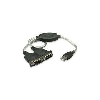 Kabel do PC MANHATTAN převodník z USB na 2x sériový port (USB AM/DB9M(2), RS232)