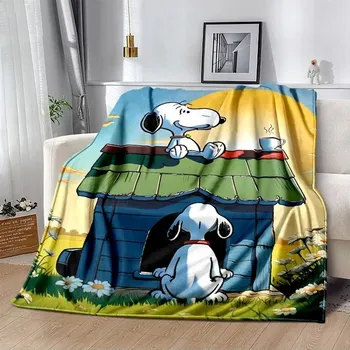 Dětská deka Snoopy kreslená měkká deka kawaii stylu | dětská přikrývka, flísová deka - 19 , 150x180cm
