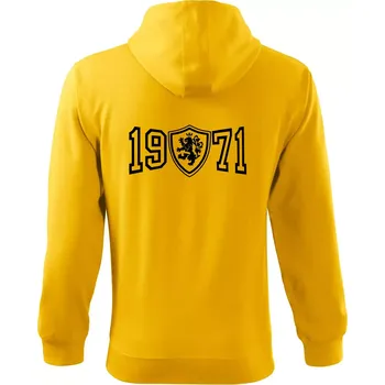 Pánská mikina Narozeninový motiv - znak - 1971 - Mikina s kapucí na zip trendy zipper - M ( Žlutá )