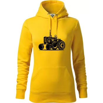 Dámská mikina Traktor Ukrajinské armády - Mikina dámská Cape s kapucí - L ( Žlutá )