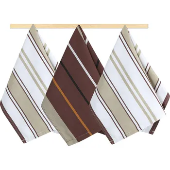 Utěrka AKCE Kuchyňská utěrka 50x70cm hnědobéžový proužek