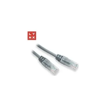 Kabel LYNX UTP patch kabel Cat5e, PVC, CCA, 0,3m, šedý (balení obsahuje 10ks)