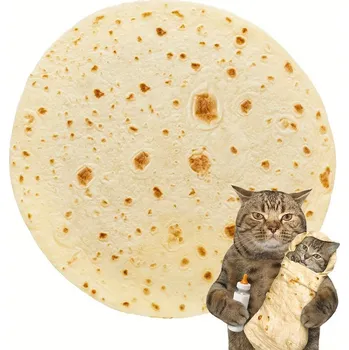 Dětská deka Teplá deka ve tvaru tortilly a jiných jídel | zimní přikrývka, kempingová deka - Burrito , Kulatý 59 palců (1,5 m))