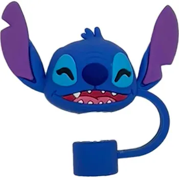 Silikonové víčko Stitch na brčko | víčko, párty dekorace - 1PC-175