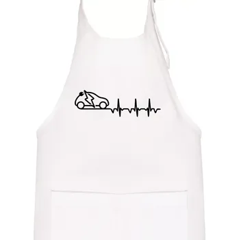 Kuchyňská zástěra Ekg elektromobil - Dětská zástěra na vaření - Univerzální velikost ( Bílá )