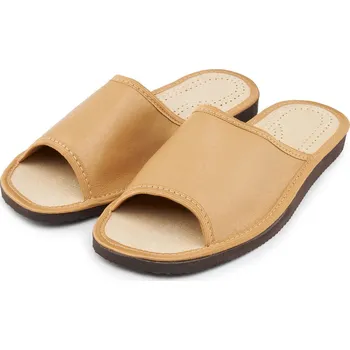 Pánská móda Vlnka Pánské kožené pantofle bez špice světle hnědá velikost obuv dospělí 44