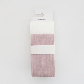 Dětská móda Reserved - Bavlněné žebrované punčocháče 2&nbsp;pack - světle fialová - 276GE-34X - 276GE-34X-U11