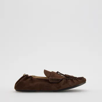 Dámské mokasíny Reserved - Semišové mokasíny - tmavě hnědá - 106FF-89X - 106FF-89X-42