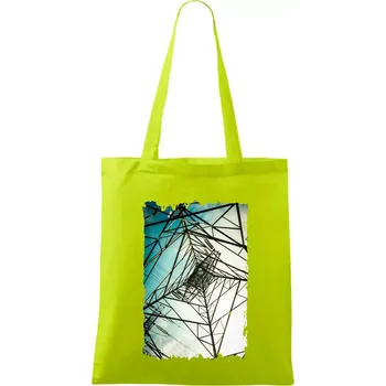 Barevné nebe - stožáry vysokého napětí - Taška bavlněná - 42 x 38 cm ( Limetková )