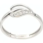 Zlatý prsten z bílého zlata P08R1405W, vel. 55, 1.2 g (585/1000)